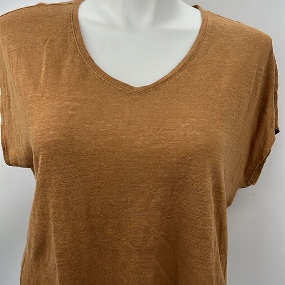 Rachel Zoe linen XL T-shirt copper - Picture 2 of 4